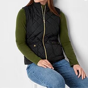 St. John's Bay Black Quilted Vest